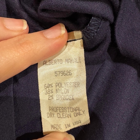 NWT Alberto Malaki Navy Blue office set blouse size M skirt size 4 - Picture 7 of 11